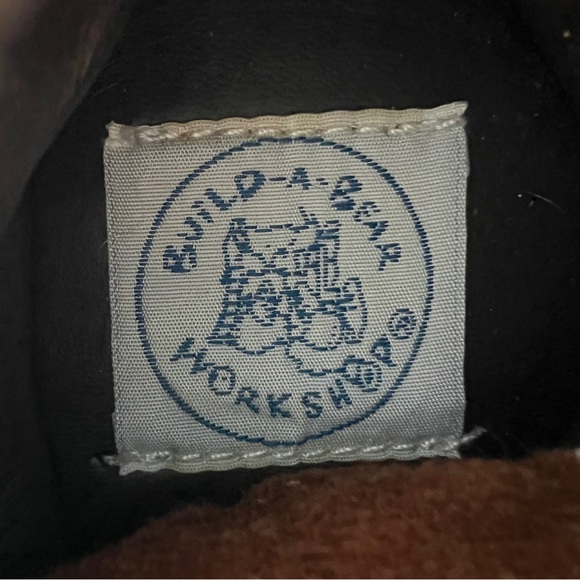 *HP!* Build-A-Bear Tan Leather Lace Up Work Trekking Hiking Boots - Picture 8 of 8